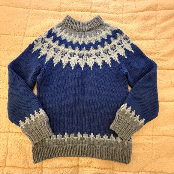 Handmade Sweaters - Cozy Blue and Gray Women's Sweater